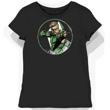 Koszulka damska czarna z nadrukiem bohatera Green Arrow