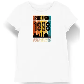 Koszulka damska biaĹ‚a 1998 urodziny 27 lat prezent