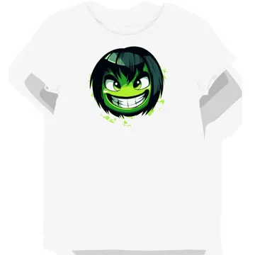Koszulka damska biała z nadrukiem zielonego chibi