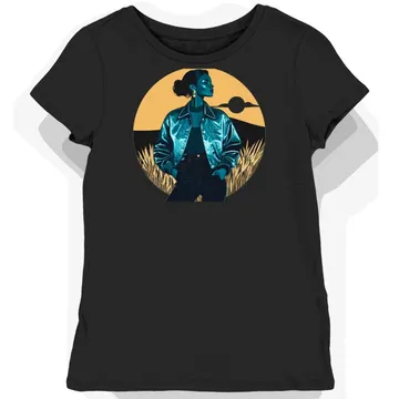 Koszulka damska czarna z motywem vintage bomber