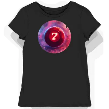Koszulka damska czarna z motywem magicznej czerwonej kuli