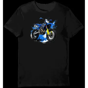Koszulka męska czarna z Dynamicznym Motywem Motocykla Offroad