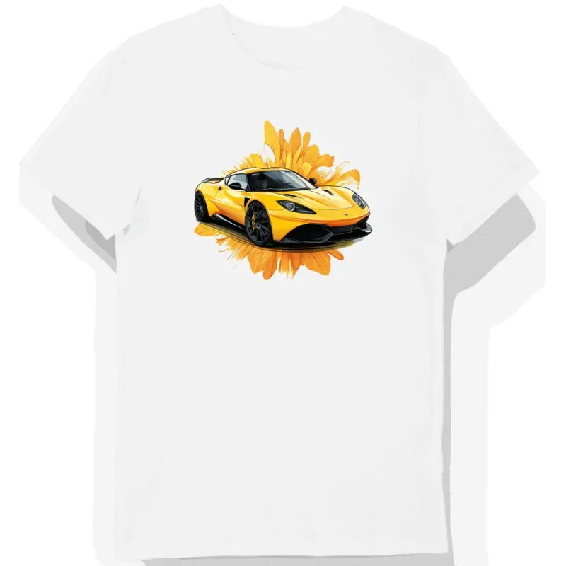 Koszulka męska biała Motoryzacyjny Lotus Evora w Słonecznym Blasku
