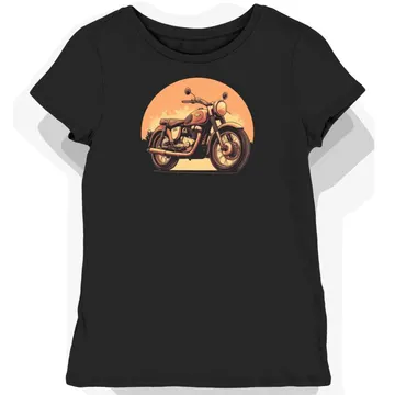Koszulka damska czarna z Klasycznym Stylem Motocyklowym