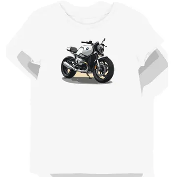 Wyjątkowa koszulka damska biała z motywem BMW R nineT