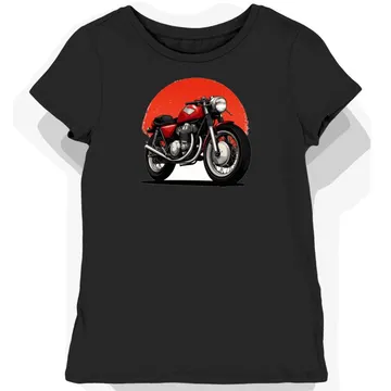 Koszulka damska czarna Motoryzacyjna Honda CB750 w Ognistym Blasku
