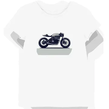 Koszulka damska biała z futurystycznym motocyklem w chłodnej mgle