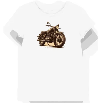Koszulka damska biała z motocyklowym stylem retro