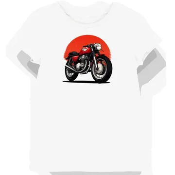 Koszulka damska biała Motocyklowy Klasyk w Ognistym Blasku