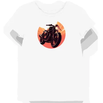 Koszulka damska biała z Sylwetką Retro Motocykla