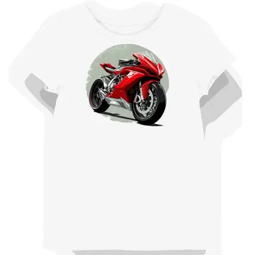 Koszulka damska biała z motocyklowym wzorem MV Agusta F4