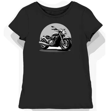 Koszulka damska czarna z motywem dynamicznego motocykla Intruder
