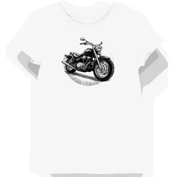 Koszulka damska biała z motywem eleganckiego motoru Yamaha V Star
