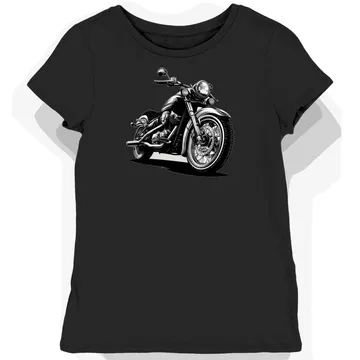 Koszulka damska czarna Motocyklowa Yamaha V Star w Blasku