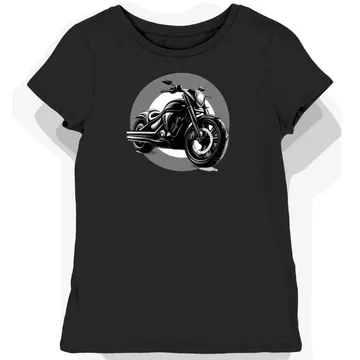 Koszulka damska czarna z motywem drapieżnej maszyny motocyklowej