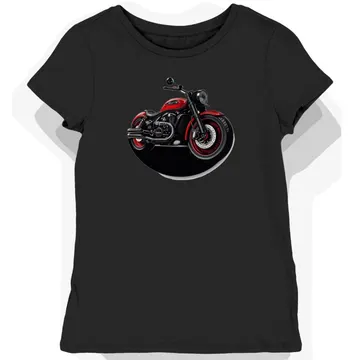 Koszulka damska czarna z Motocyklem w Cieniu