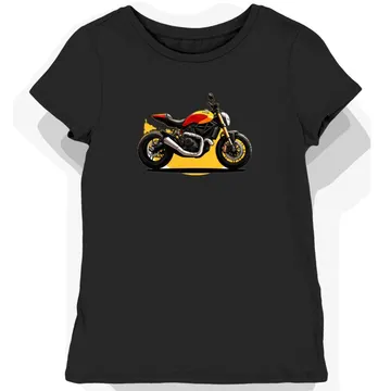 Koszulka damska czarna z Dynamiką Motocyklu Ducati