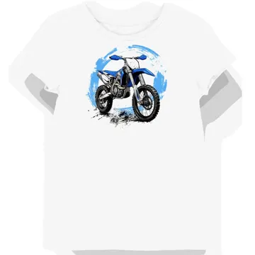 Koszulka damska biała z dynamicznym motocyklem terenowym