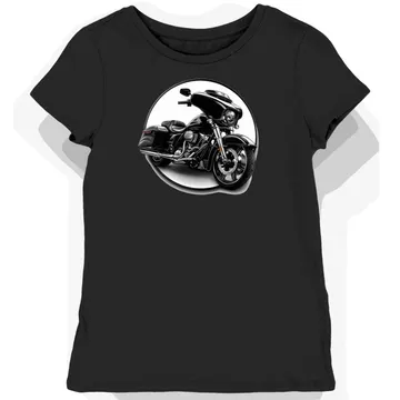 Koszulka damska czarna z motywem Harley Davidson Electra Glide