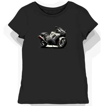 Koszulka damska czarna z Artystycznym Designem Motocykla ST1300