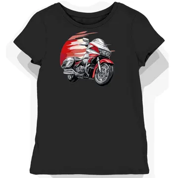 Koszulka damska czarna Zafascynowana Motocyklowym Podróżowaniem