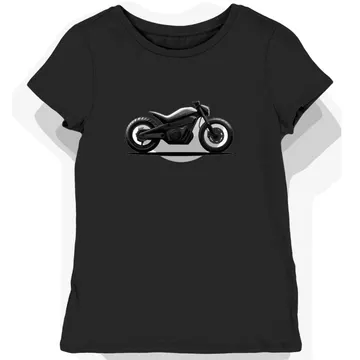 Koszulka damska czarna Z Futurystycznym Motywem Motocyklowym