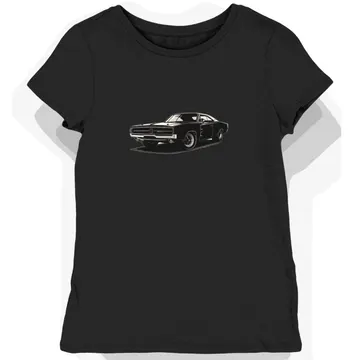 Koszulka damska czarna z legendarnym Dodge Charger 1970