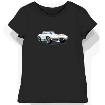 Koszulka damska czarna Motoryzacyjny Szyk Corvette 1963