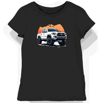 Koszulka damska czarna z motywem eleganckiej Toyoty Tacoma