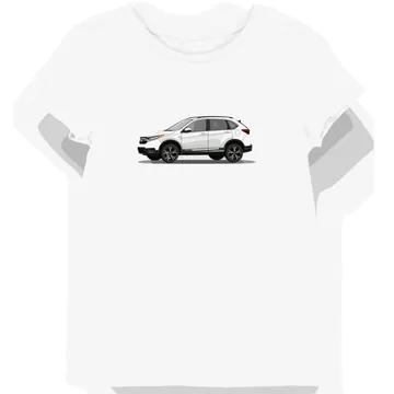 Koszulka damska biała Z Motywem Stylowego SUV-a w Mgle