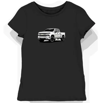 Koszulka damska czarna z motywem potężnego Chevrolet Silverado