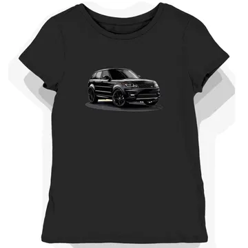 Koszulka damska czarna z eleganckim wzorem SUV w cieniu
