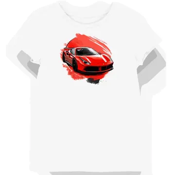 Koszulka damska biała z Dynamicznym Motywem Wyścigowego Ferrari