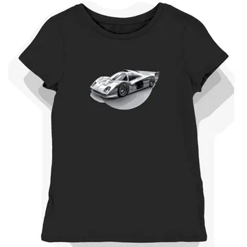 Koszulka damska czarna Wyścigowy Styl Futurystyczny Porsche 962