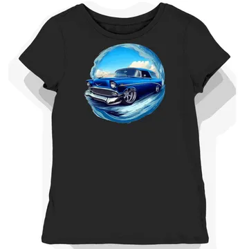 Koszulka damska czarna z motywem klasycznego Chevroleta