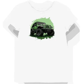 Koszulka damska biała T-shirt z Jeepem w Zielonej Dżungli
