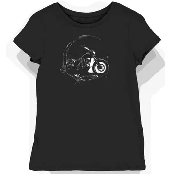 Koszulka damska czarna z Sylwetką Choppera w Mroku