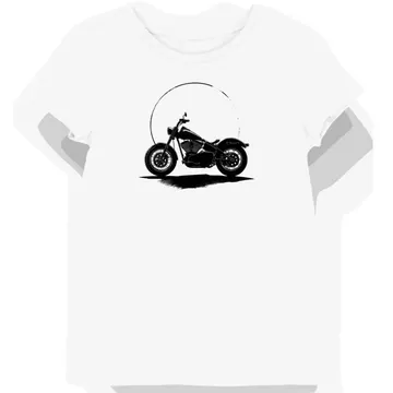 Koszulka damska biała z Sylwetką Motocykla w Cieniu