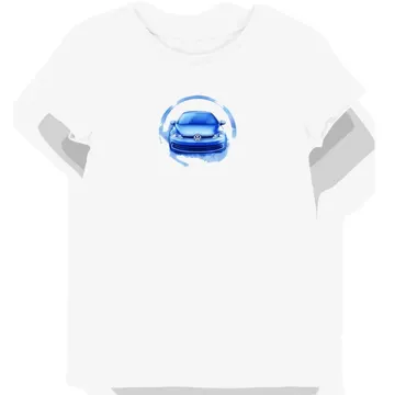 Koszulka damska biała z futurystycznym logo Volkswagen