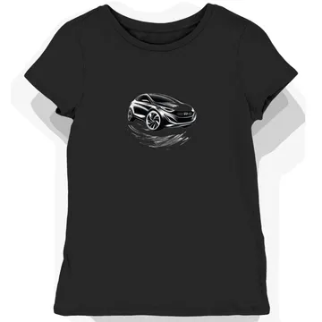 Koszulka damska czarna z Artystycznym Logo Hyundai