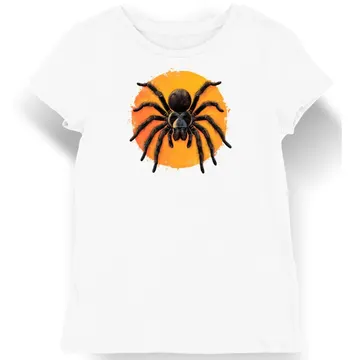 Koszulka damska biała z motywem tarantuli w ciepłym blasku