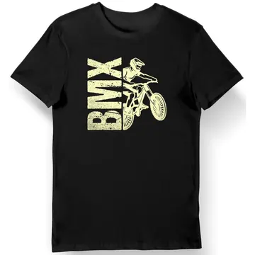 Koszulka męska dla motocyklisty BMX czarna