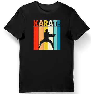 Koszulka męska retro Karate czarna
