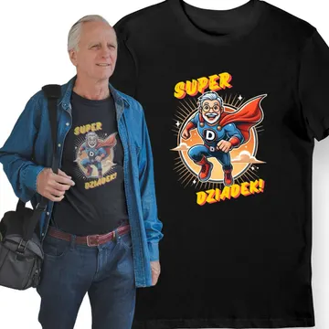 Koszulka dla dziadka czarna Super Dziadek prezent dzień dziadka