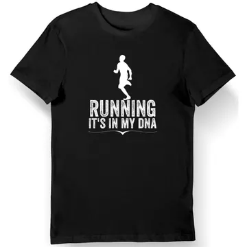 Koszulka do biegania Run it's in my DNA czarna