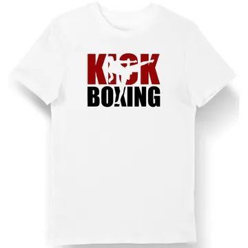 Koszulka męska z napisem "Kick Boxing" biała