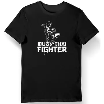 Koszulka męska z napisem "Muay-thai Fighter" czarna