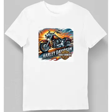 Koszulka męska Harley-Davidson dla motocyklistów biała