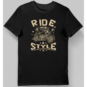 Koszulka męska ride with style czarna