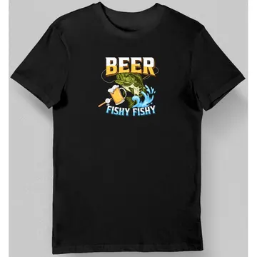 Koszulka męska wędkarz beer fishy fishy czarna